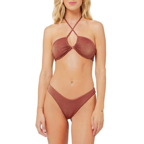 L*Space Shimmer Cabana Bikini Bottom Bitsy Small - Picture 8 of 8